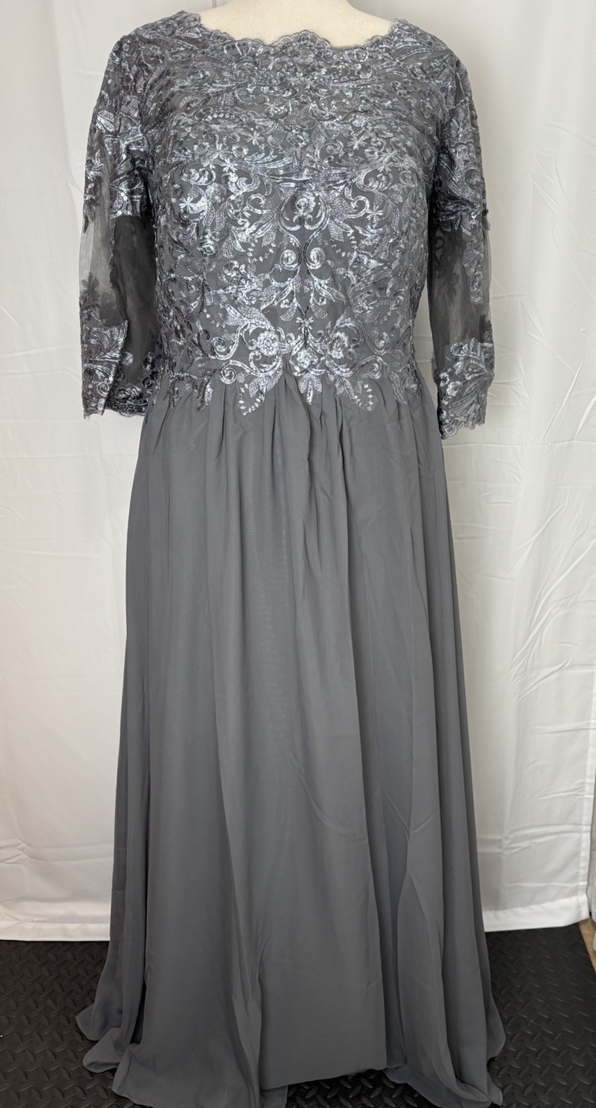 Women’s Floral Lace Appliques 3/4 Sleeve Wedding Guest Evening Dress Sz 20W