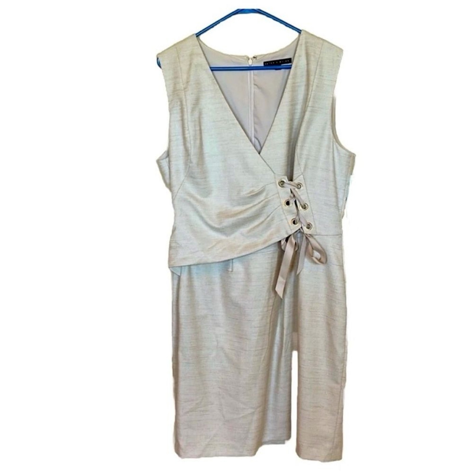ANTONIO Melani Linen blend dress Beige knee length Women’s Sz 4.
