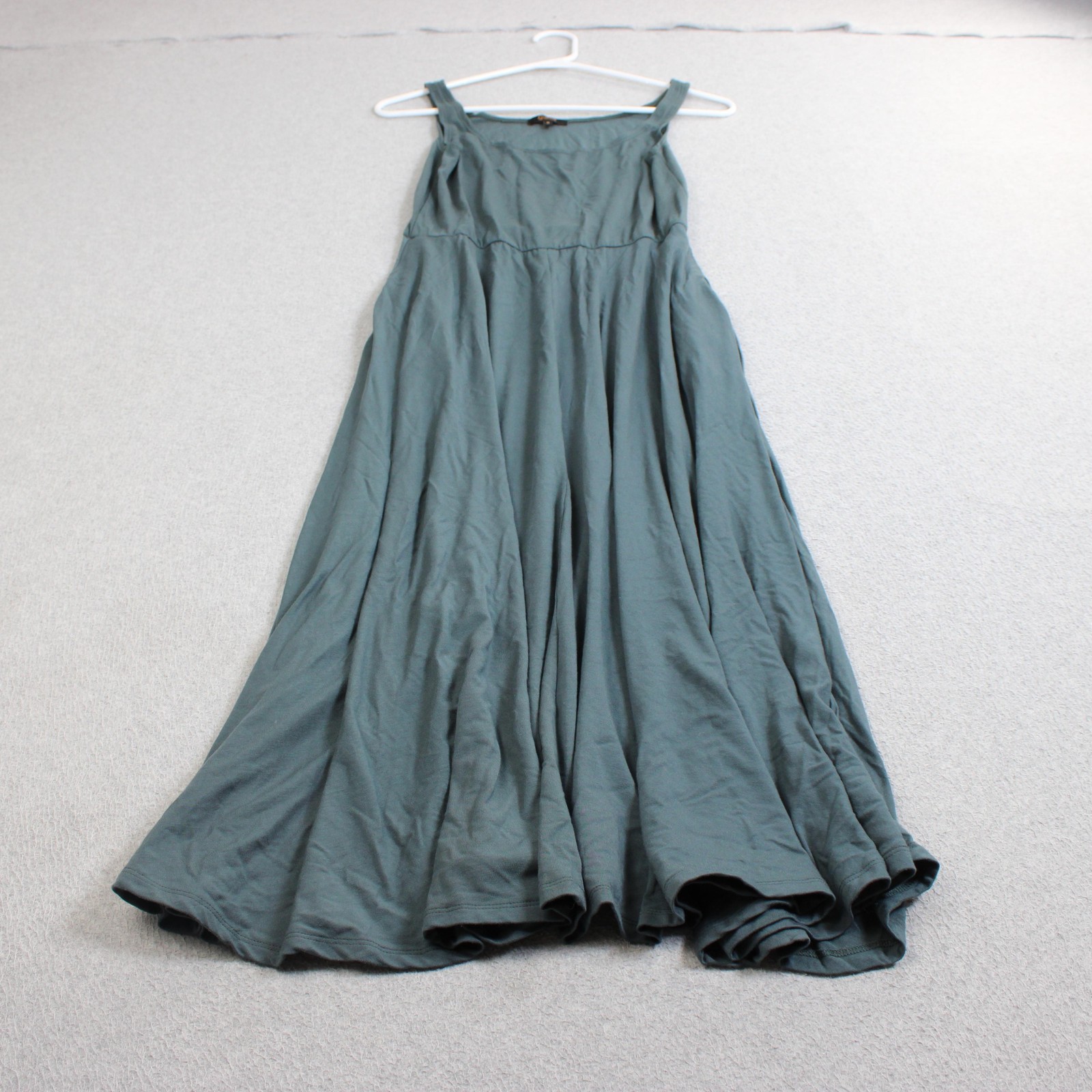 Quince Dress Women Small Green Maxi Tank Jersey Tencel Scoop Neck Travel Stretch