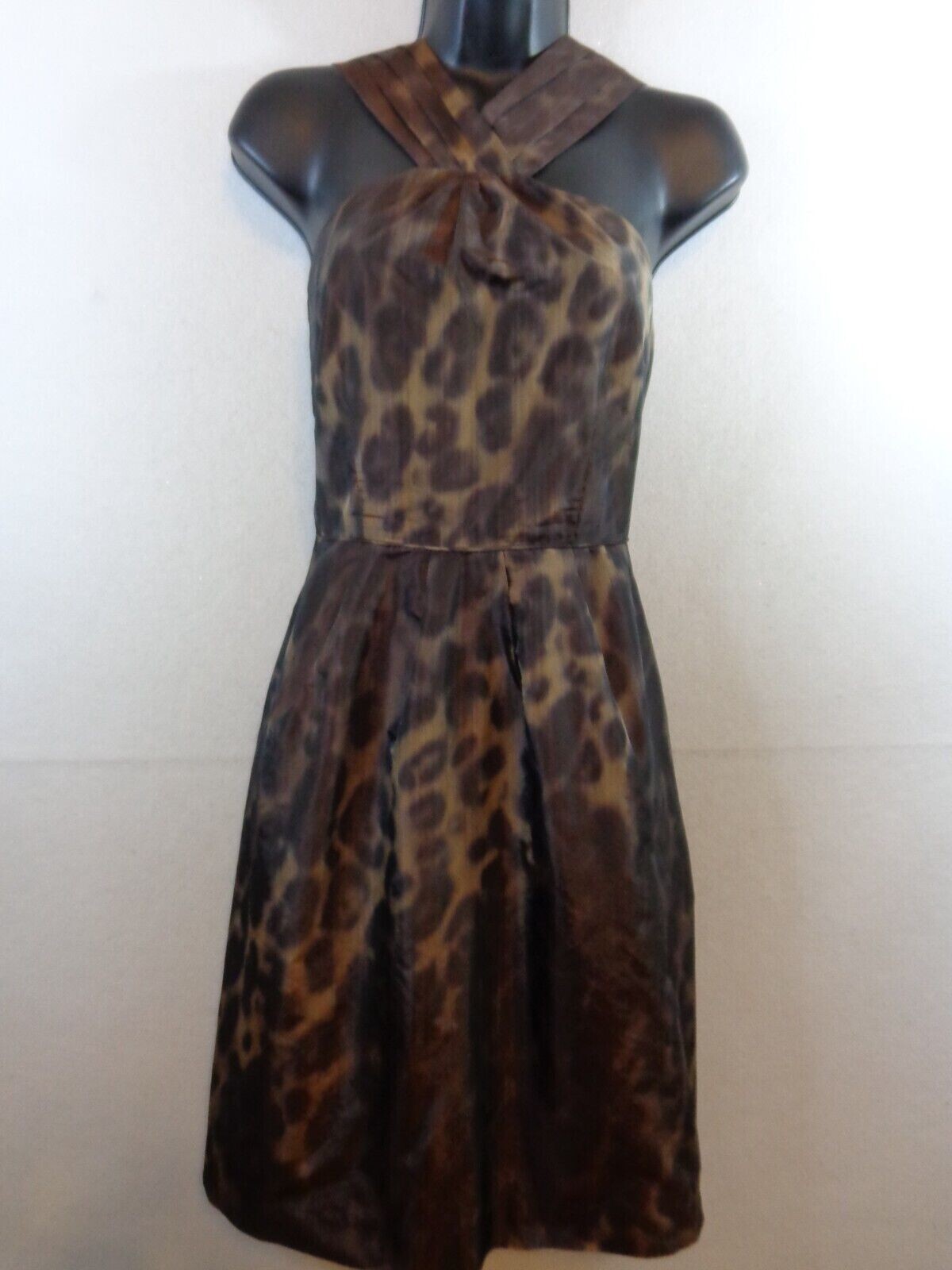 Banana Republic Dress Women’s 8 Brown Tan Sleeveless Animal Print