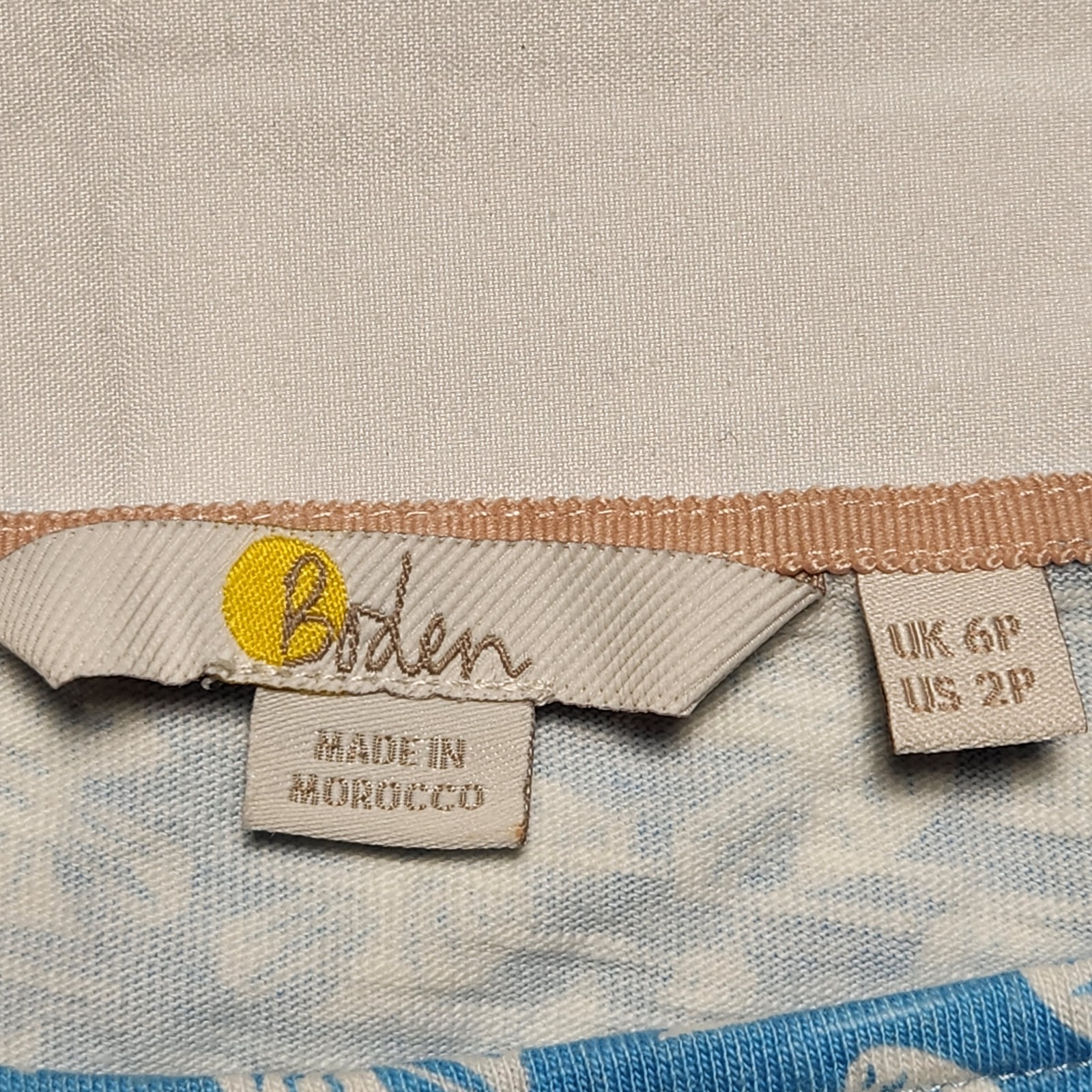 Boden Womens 2P Florrie Dove Bird Print Jersey Dress Stretch Pockets Blue White
