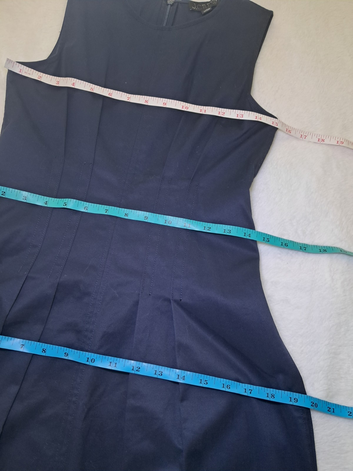 NWT J. Crew 2 Pintuck Midi Dress In Stretch Twill Navy Blue Sleeveless CD361