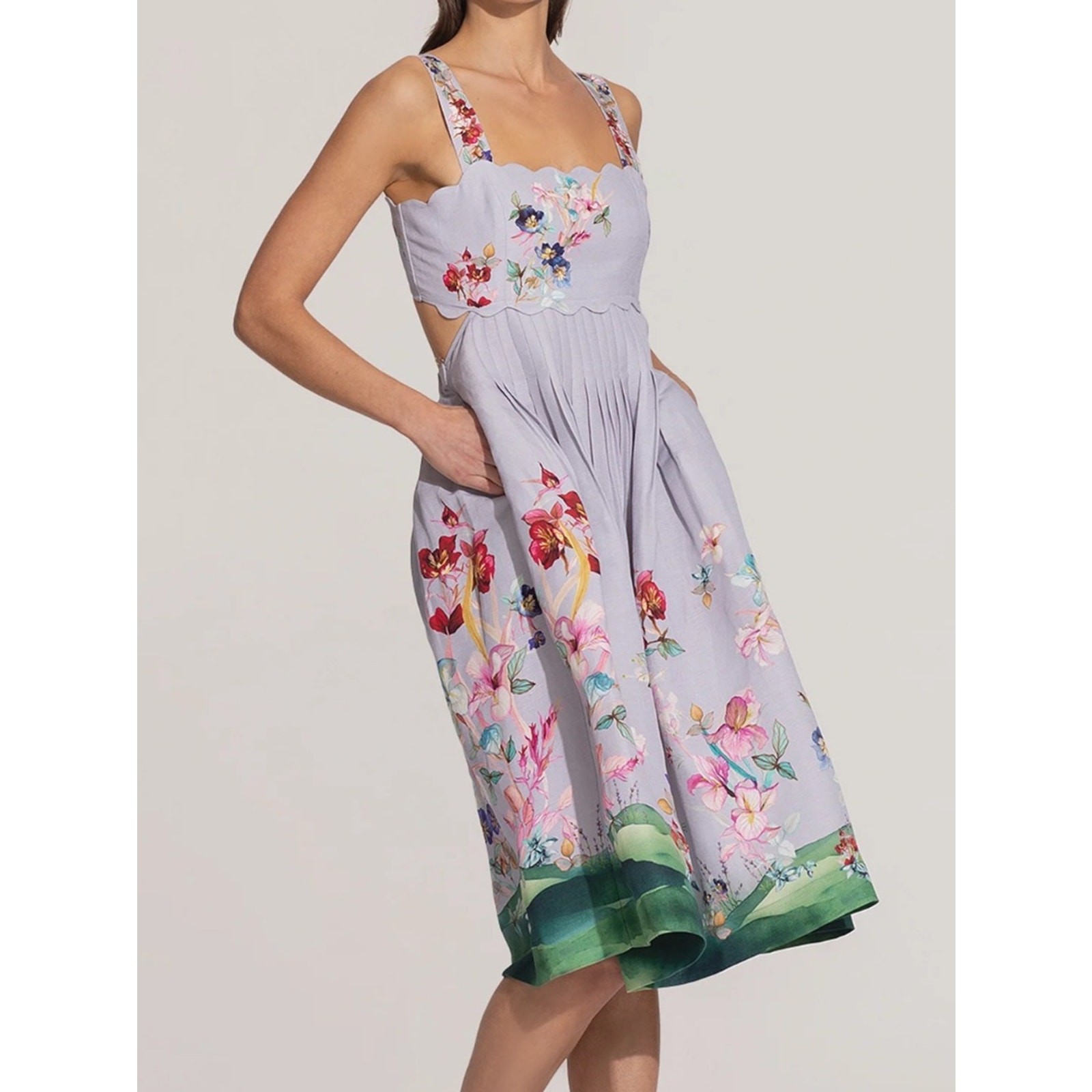 Anthropologie Ranna Gill Anaya Scalop Bodice midi dress XS