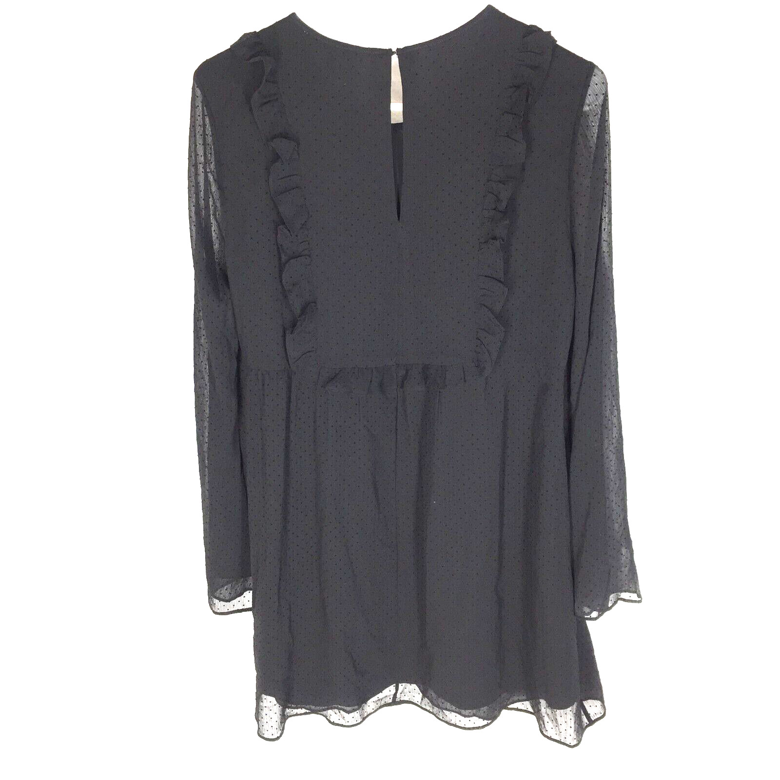 BCBGeneration Black Mini Dress Size Small Ruffle Detail Spring Summer NEW NWT