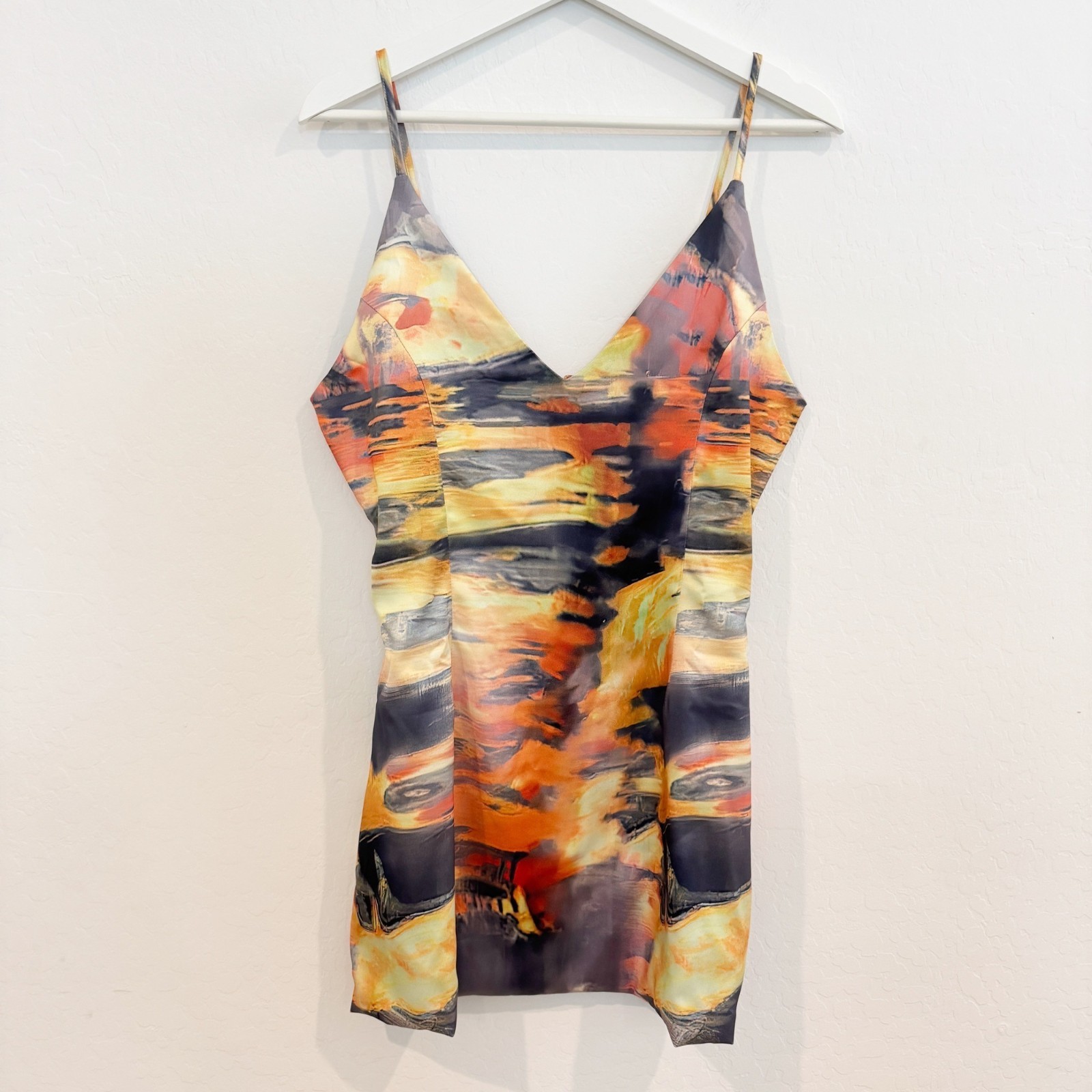 NWT Akira Into You Sleeveless Satin Mini Dress New Party Vacation Cocktail Large