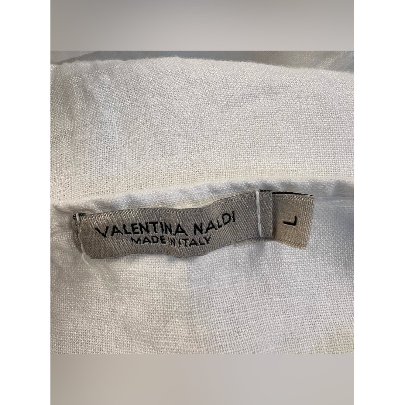 Valentina Naldi 100% Linen Dress Tiered Sun Dress Sleeveless Made in Italy Large