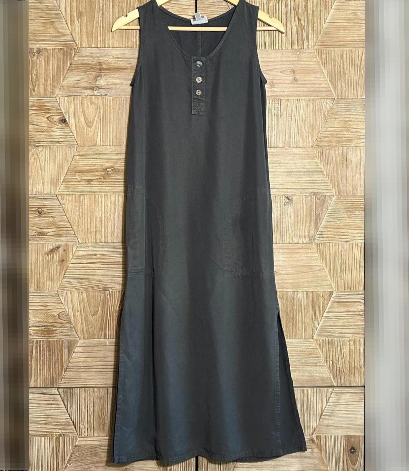 AKS Amy K Su Womens Minimalist Black Sleeveless Tencel Capsule Maxi Dress PXS