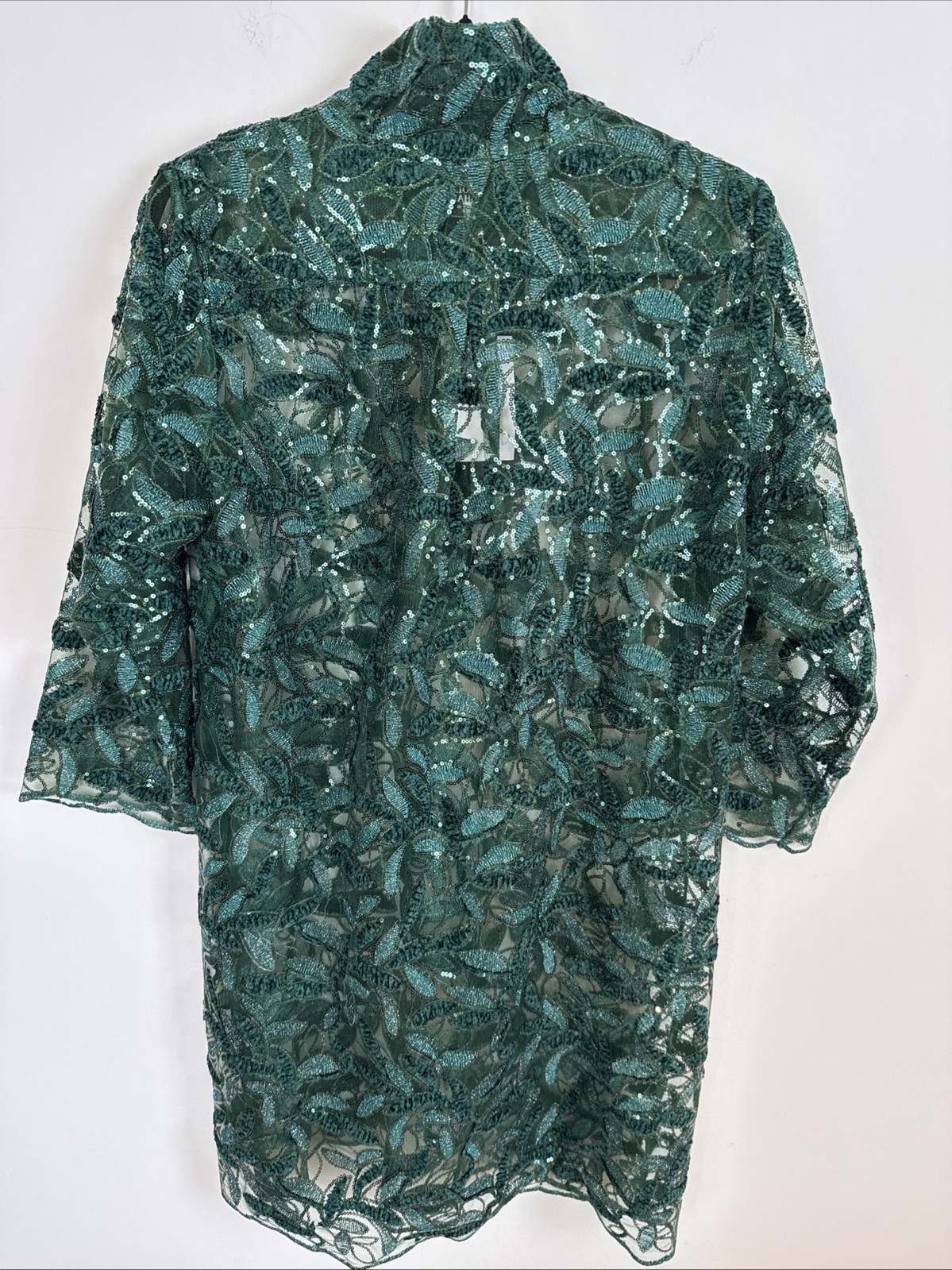 NWT Holly Shae Design Arden Midnight Mistletoe Green Sequin Lace Dress XS/M $212