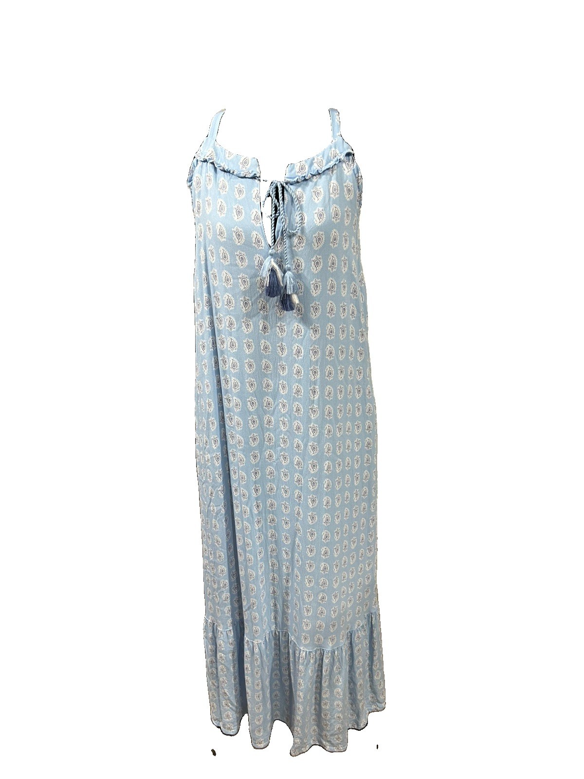 Rachel Ashwell The Prairie Dress Maxi Women’s Sz L blue paisley Sleeveless