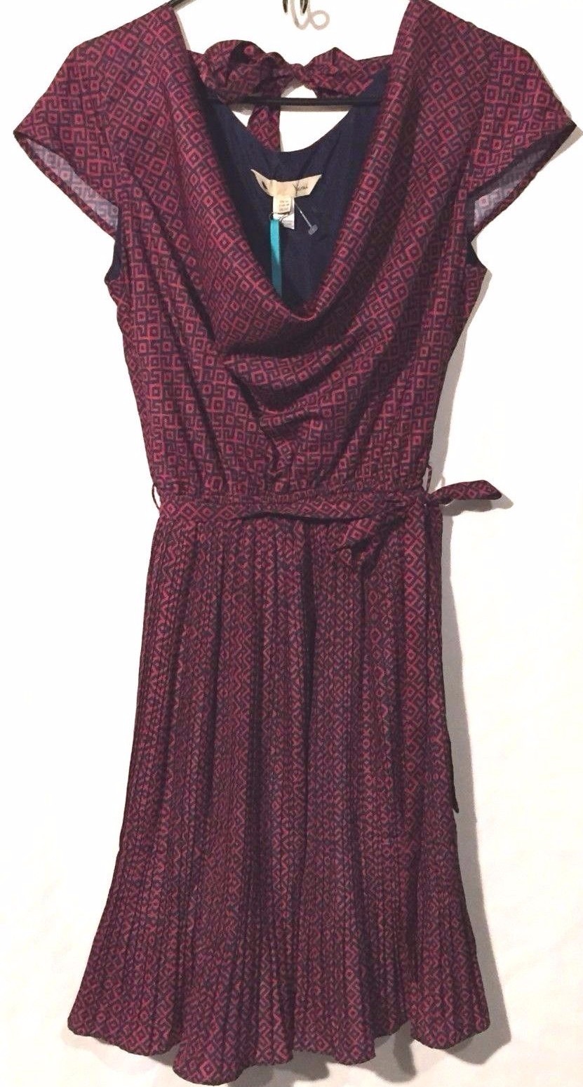 NWT Yumi for Stitch Fix “Regina Belted Geo Print Cowl Neck Dress” Small