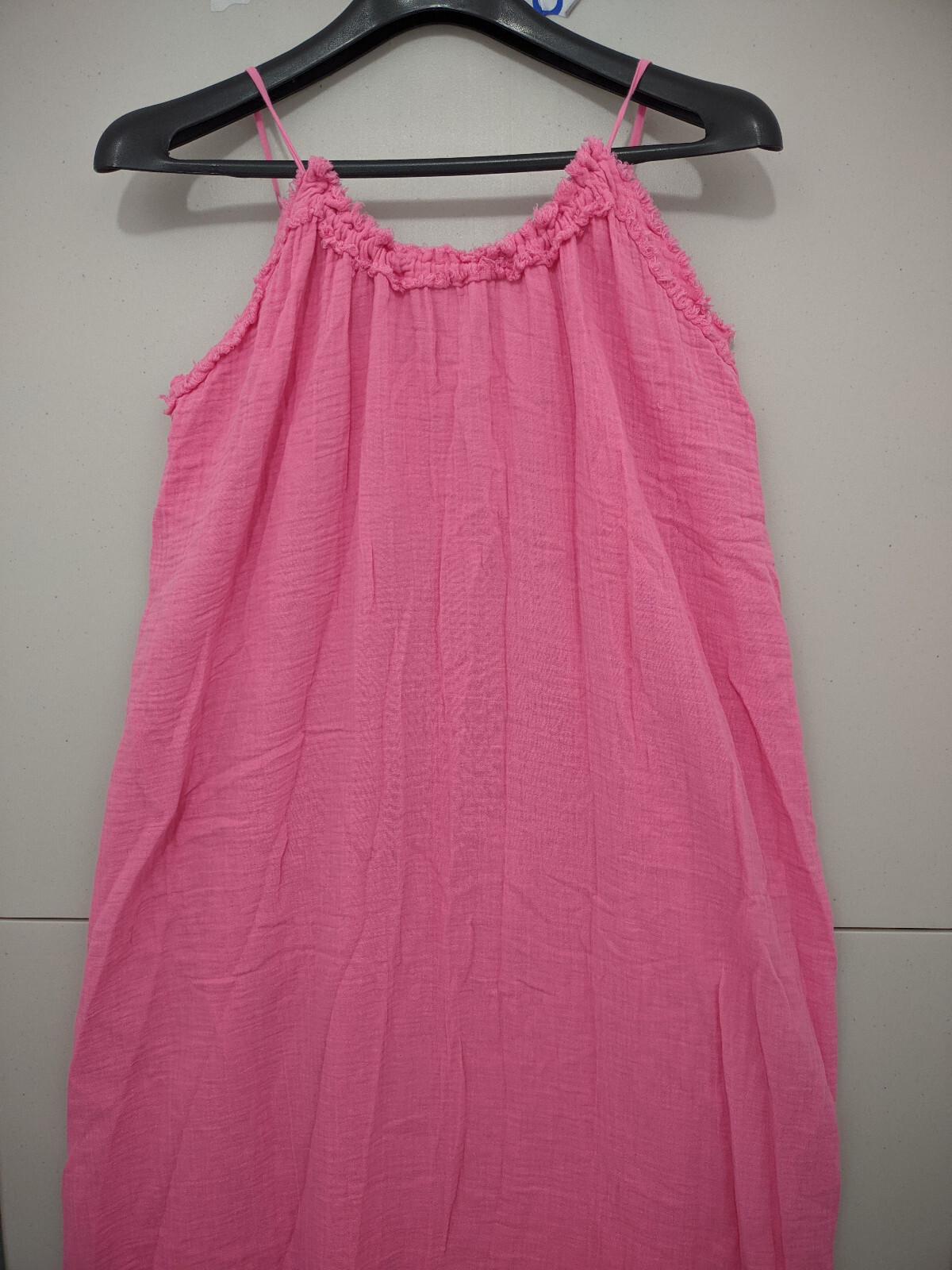 Stark X Dress Womens S Pink Maxi Tunic Sleeveless Gauze Cotton Barbie Boho Relax