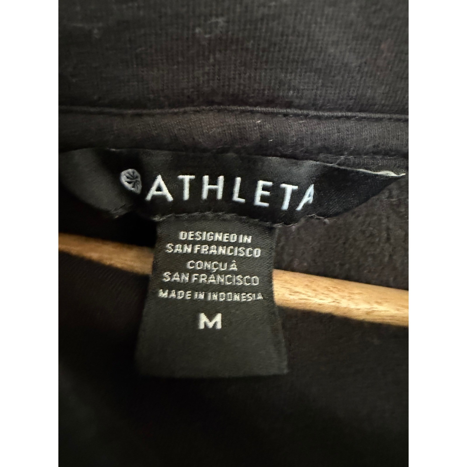 Athleta Womens Black Asymmetrical Zip Fleece Lined Sweatshirt Dress Medium