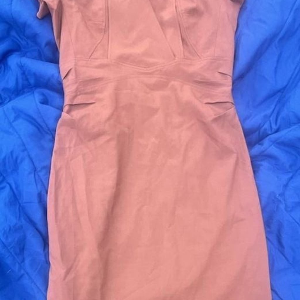 MM.LaFleur Size 4 Mauve V-Neck Short Sleeve Sheath Dress