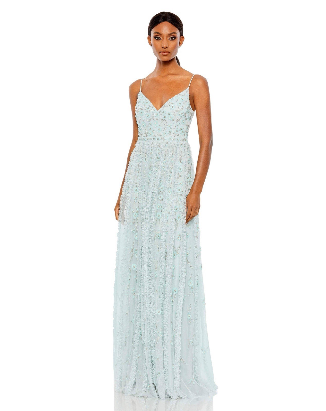 Mac Duggal Size 16 Seamist Green 9166 Formal Embellished A-line Gown Dress NWT