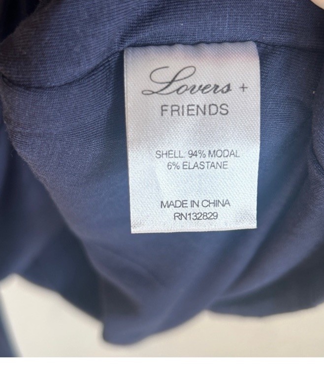 Lovers + Friends Off Shoulder Asymmetrical Hem Navy Dress by Size Small NWT
