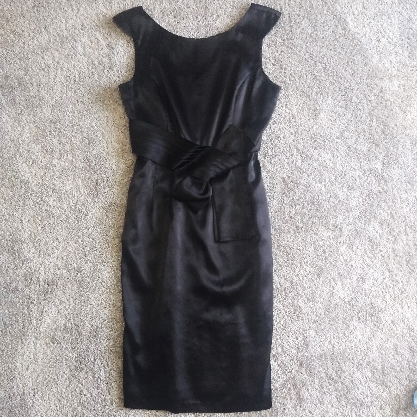 Black Pencil Dress Y2K Dress Vintage 90s Charlotte Russe Satin Sleeveless S