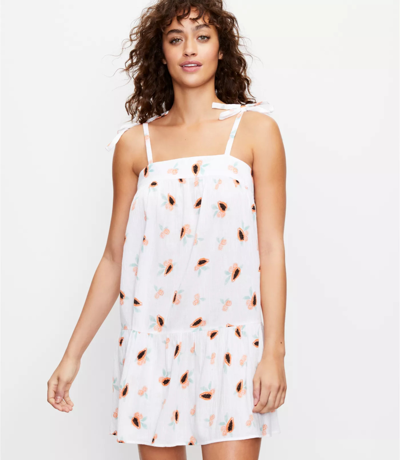 Loft Beach Papaya Tie Strap Swing Women’s White Strapless Dress S M L Org $89.50