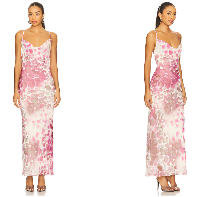 SNDYS x Revolve Skin Maxi Dress Pink Reptile size XS NWT $125msrp
