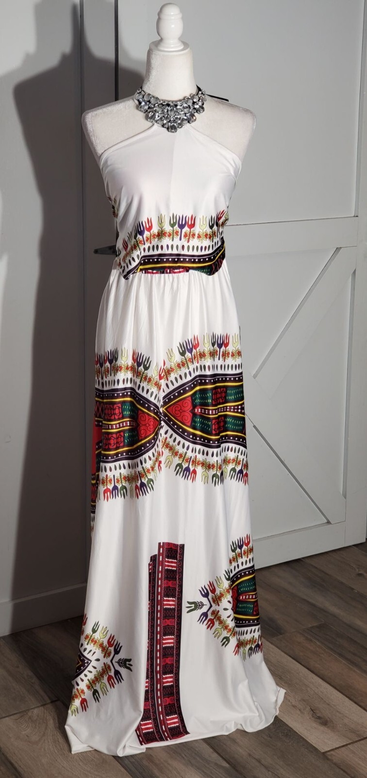 SHEIN CURVE SUN DRESS WHITE SLEEVELESS BACKLESS POLY/SPANDEX SIZE 3X