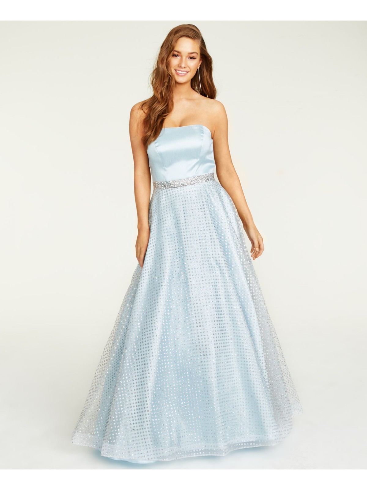 SAY YES TO THE Womens Dress Light Blue Sleeveless Overlay Juniors 34