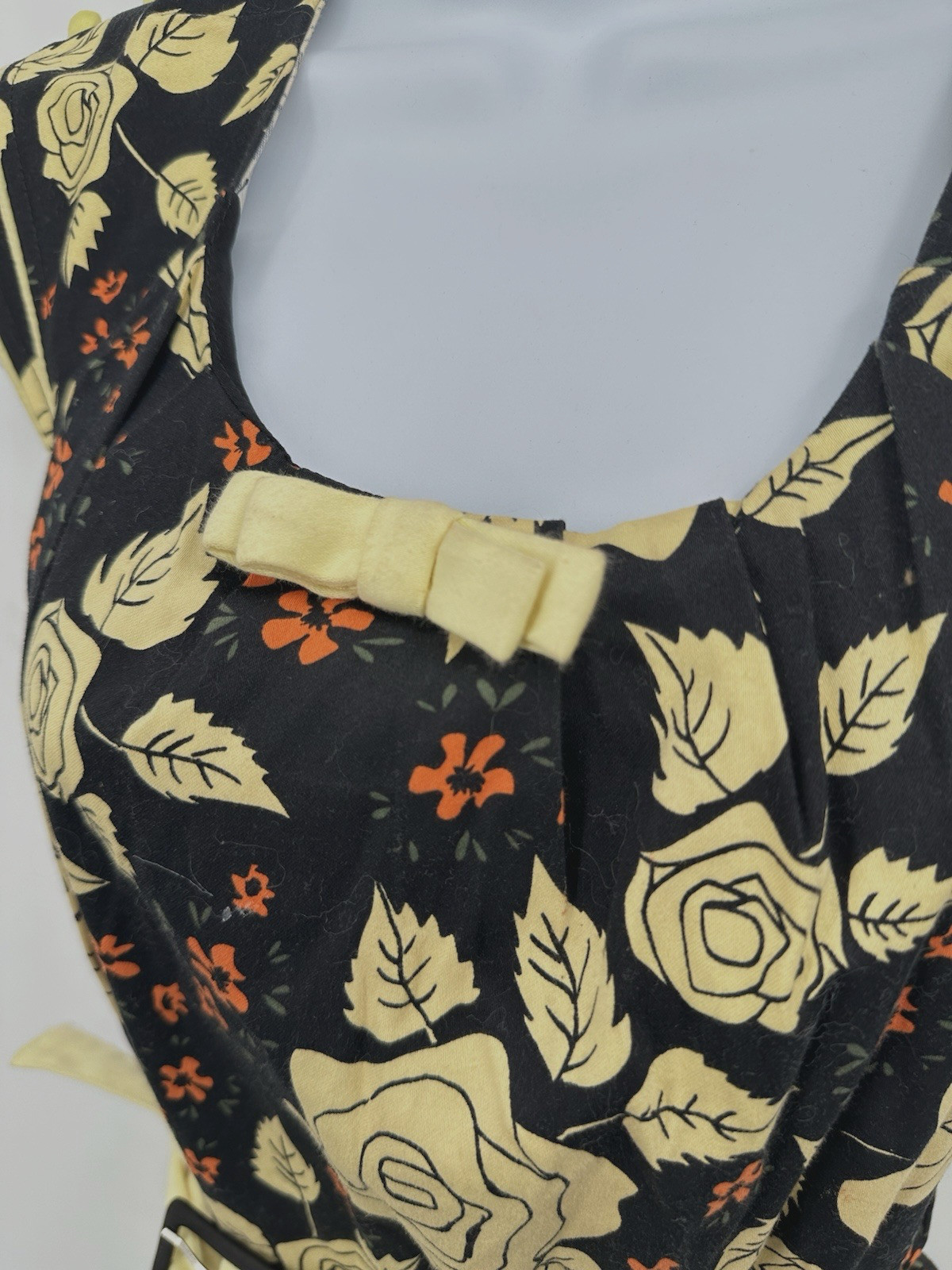 Voodoo Vixen Dress Large Flocked Floral Swing Retro 50s Rockabilly Whimsigoth XL