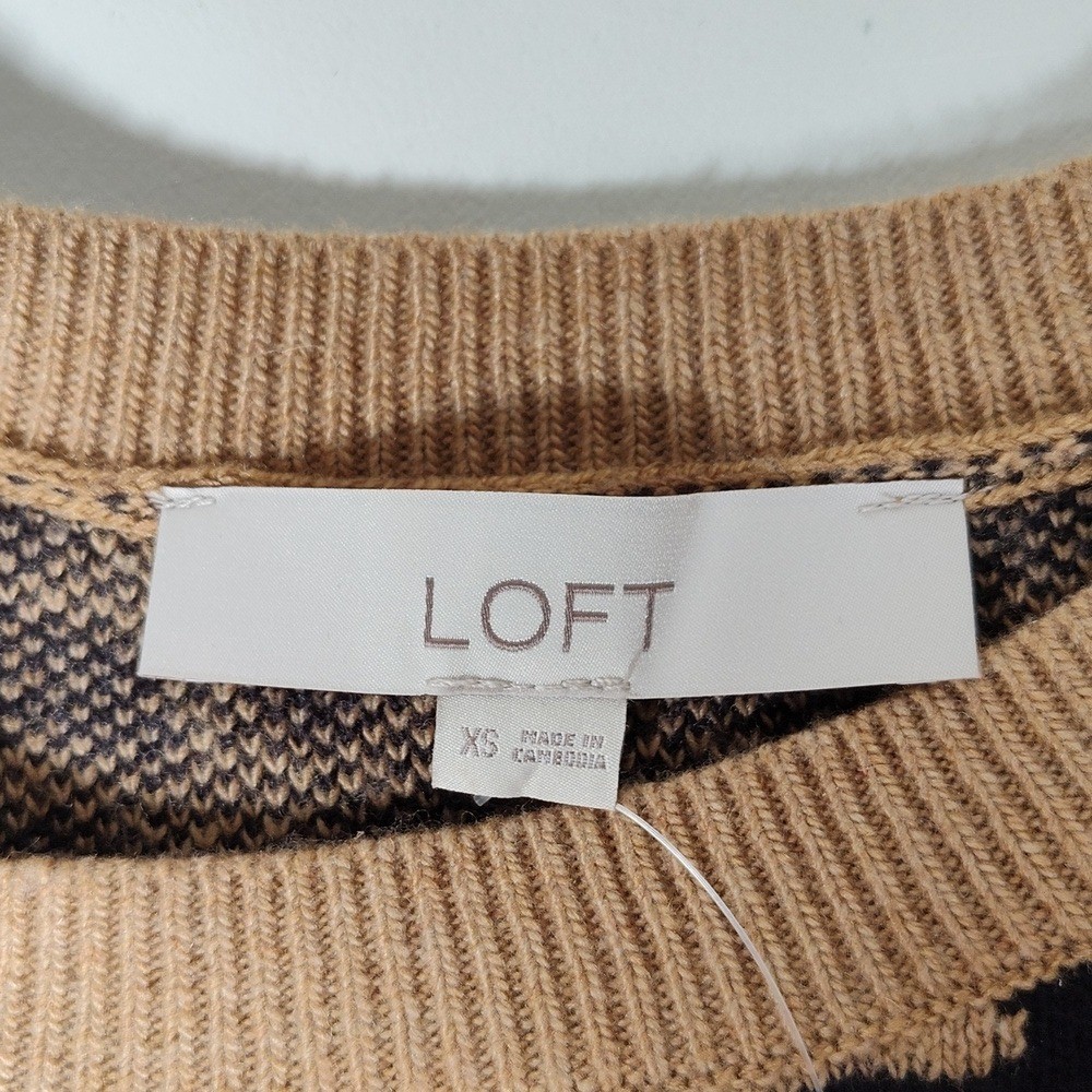 NWT LOFT Animal Cheetah Print Wool Blend Sweater Dress XS