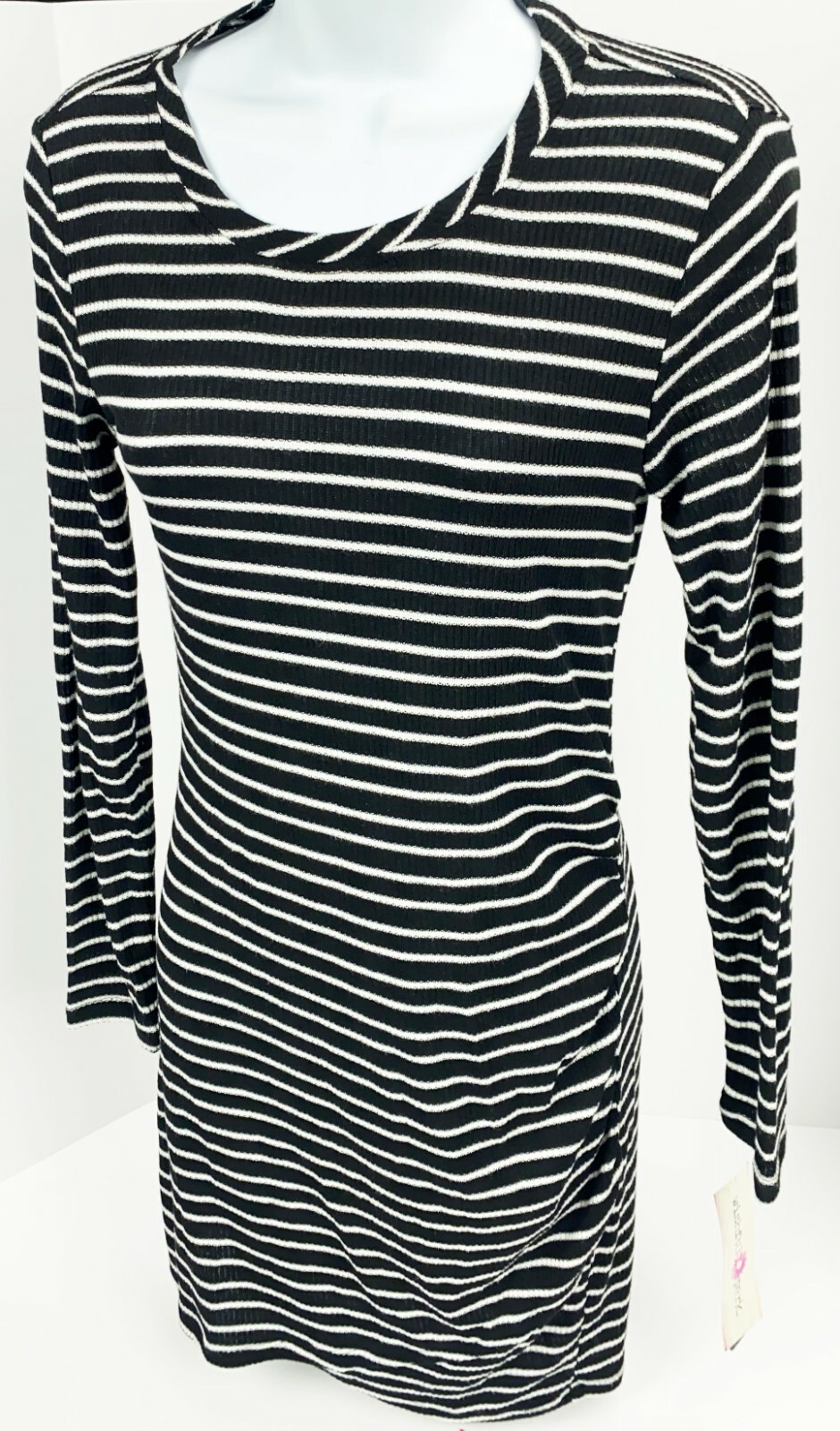 Junior Medium Wishful Park Sweater Knit Bodycon Dress Stripe Lightweight