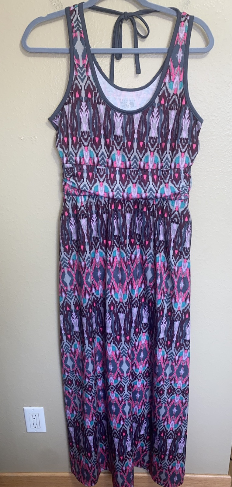Mountain Hardwear Maxi Tank Dress Multi Color Ikat Print Sleeveless SZ M Beach