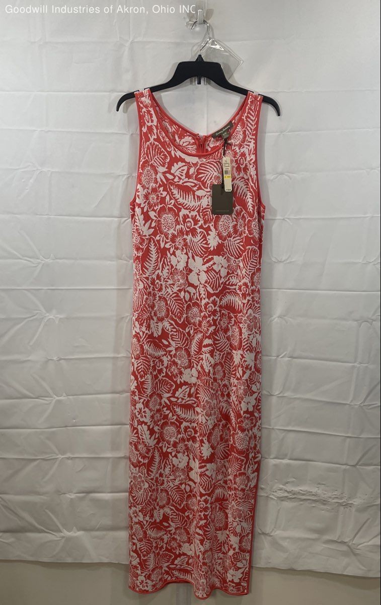 Tommy Bahama Women’s Del Lago Floral Maxi Dress Bright Coral NWT Size M