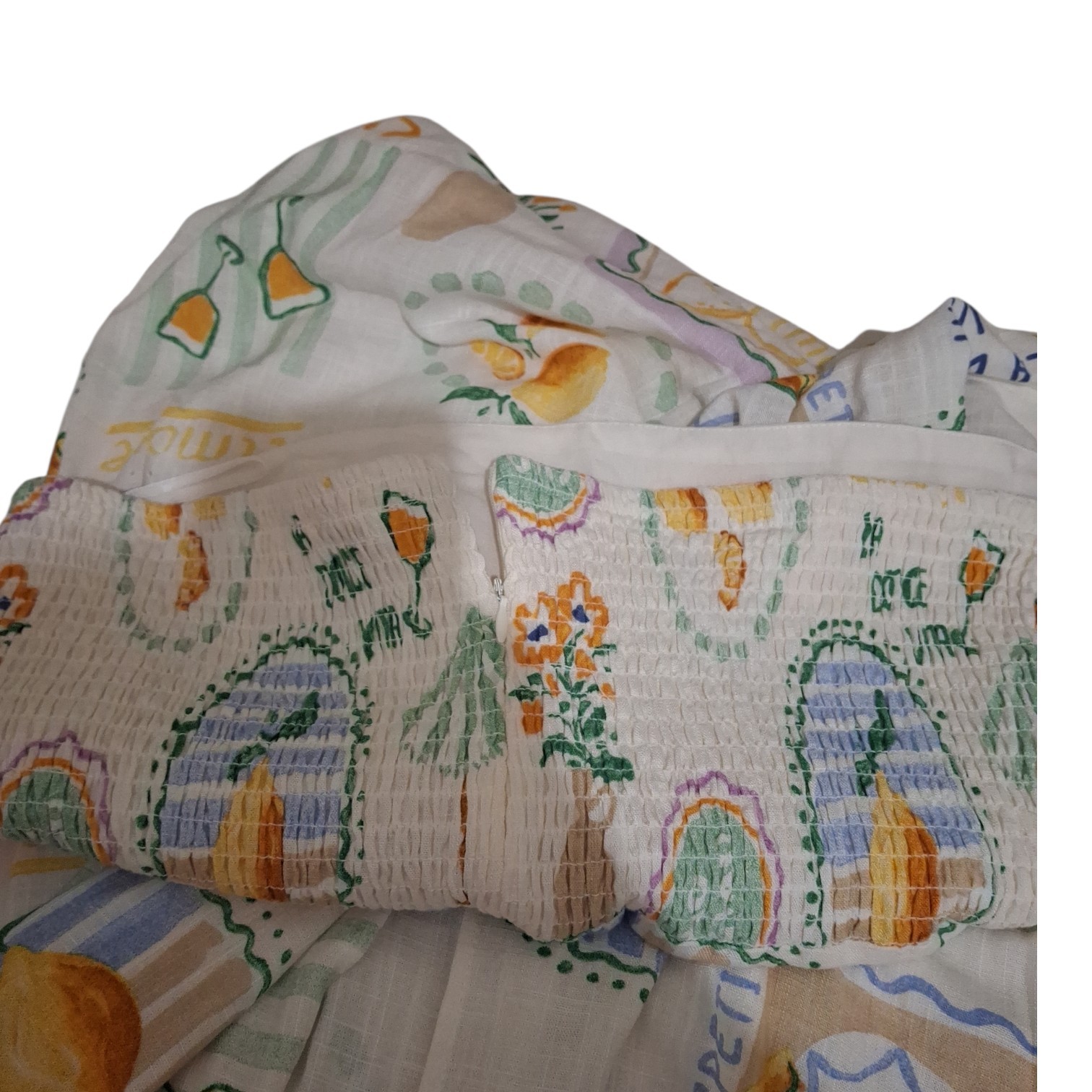 Anthropologie Paper Heart Linen Blend Tropical Fruit Print Maxi Dress Sz XL NWT
