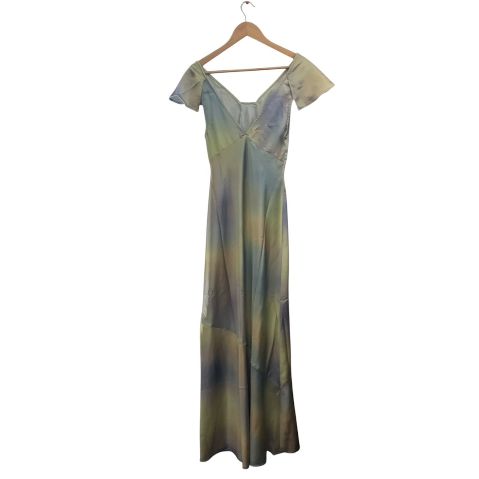 WEWOREWHAT Multicolor Silky Charmeuse Midi Slip Dress Women’s Size 00 Cocktail