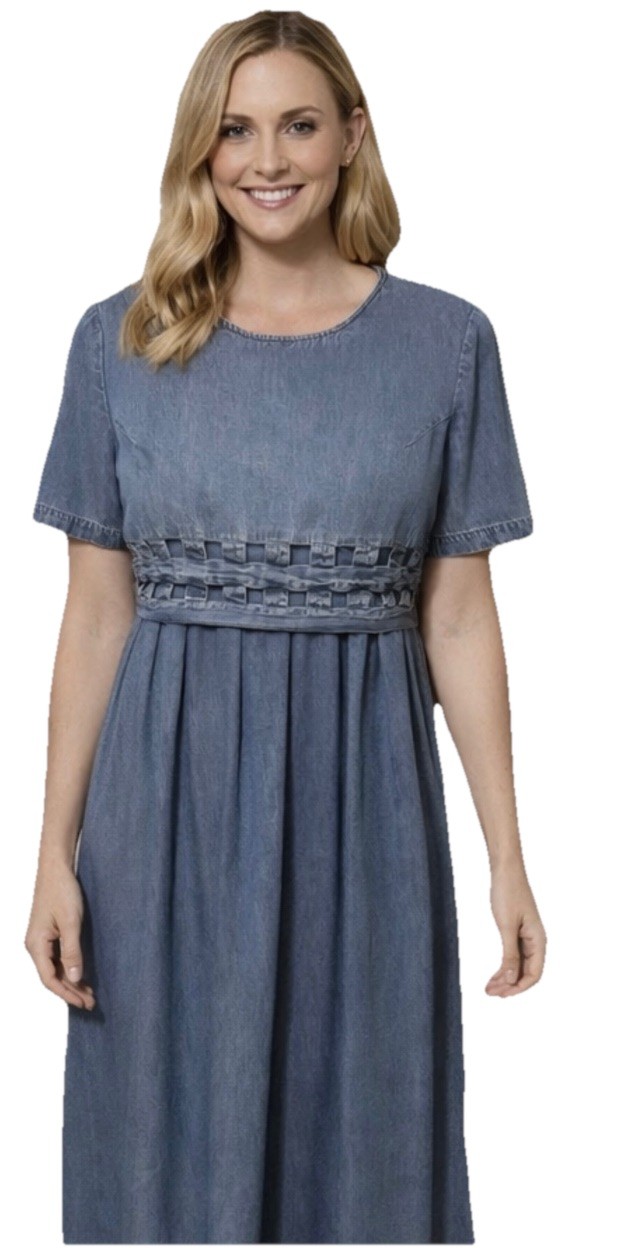 VTG Denim Dress Cottagecore Prairie Western Coldwater Creek Woman’s M Modest 90s
