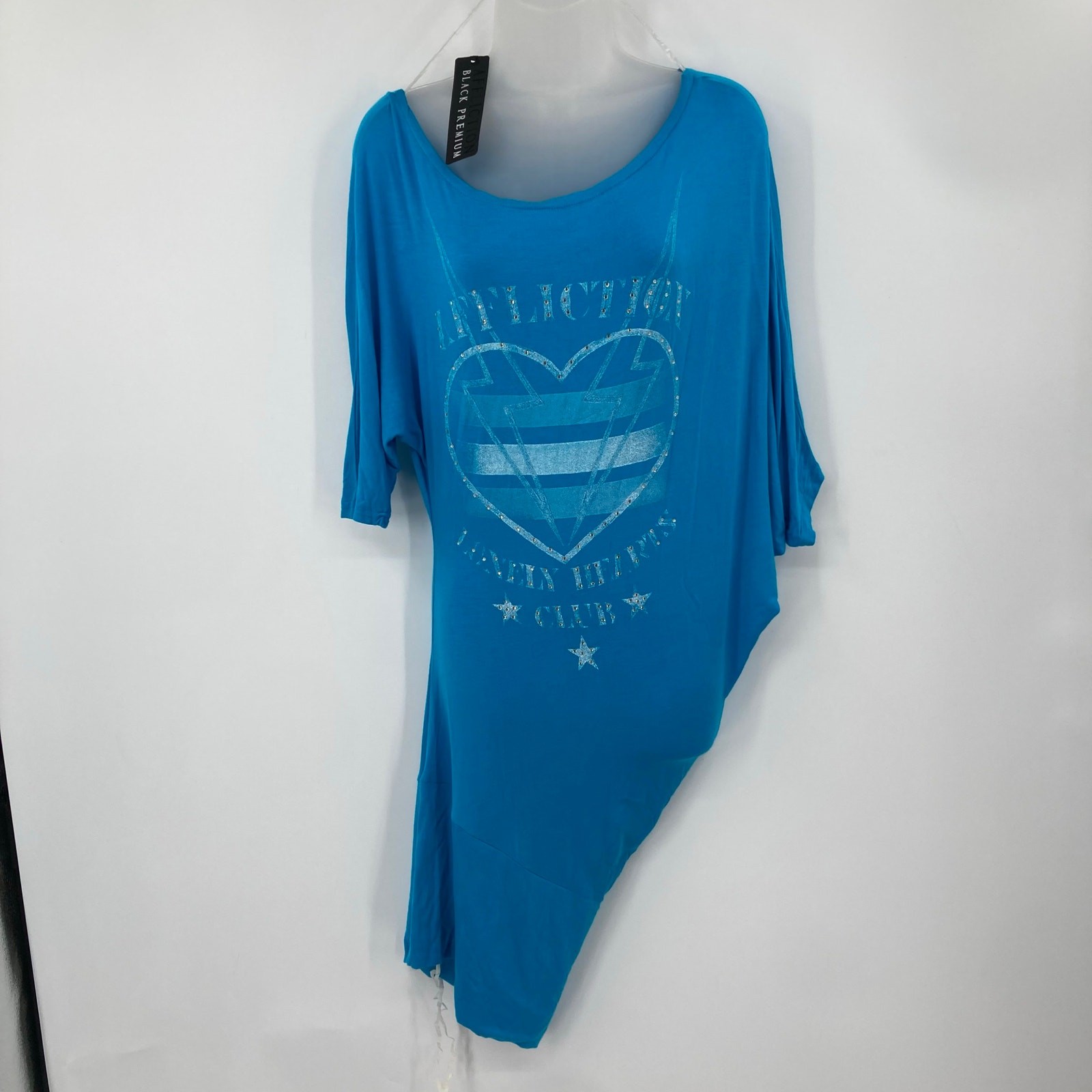 Affliction Black Premium Poison Tunic Top Turquoise Blue Mini Dress Y2K XS NEW