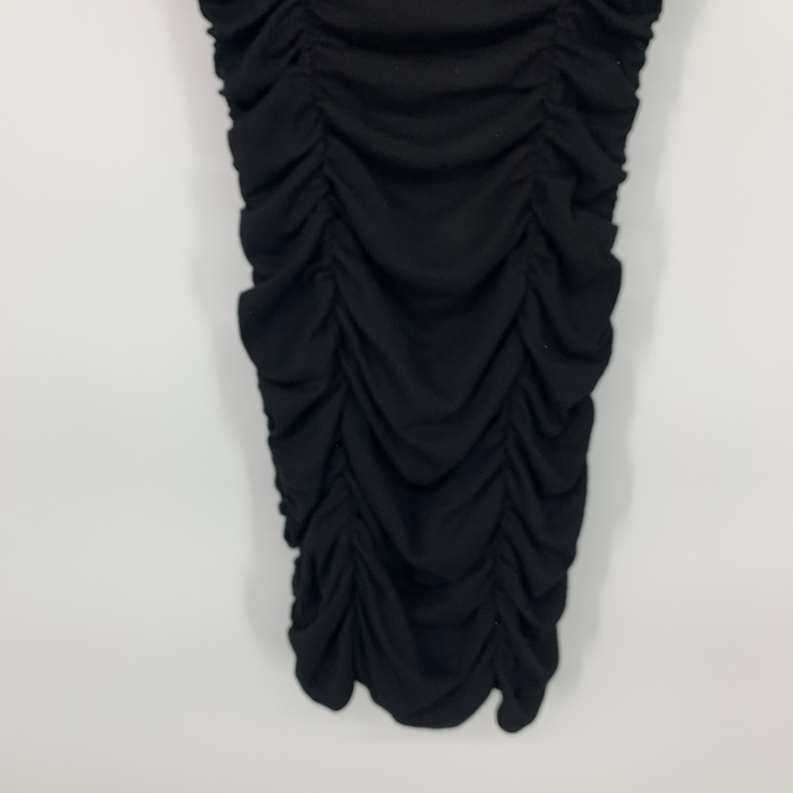 Monrow Dress Womens Small Black Sleeveless Ruched Shirred Mini Modal Rib Knit