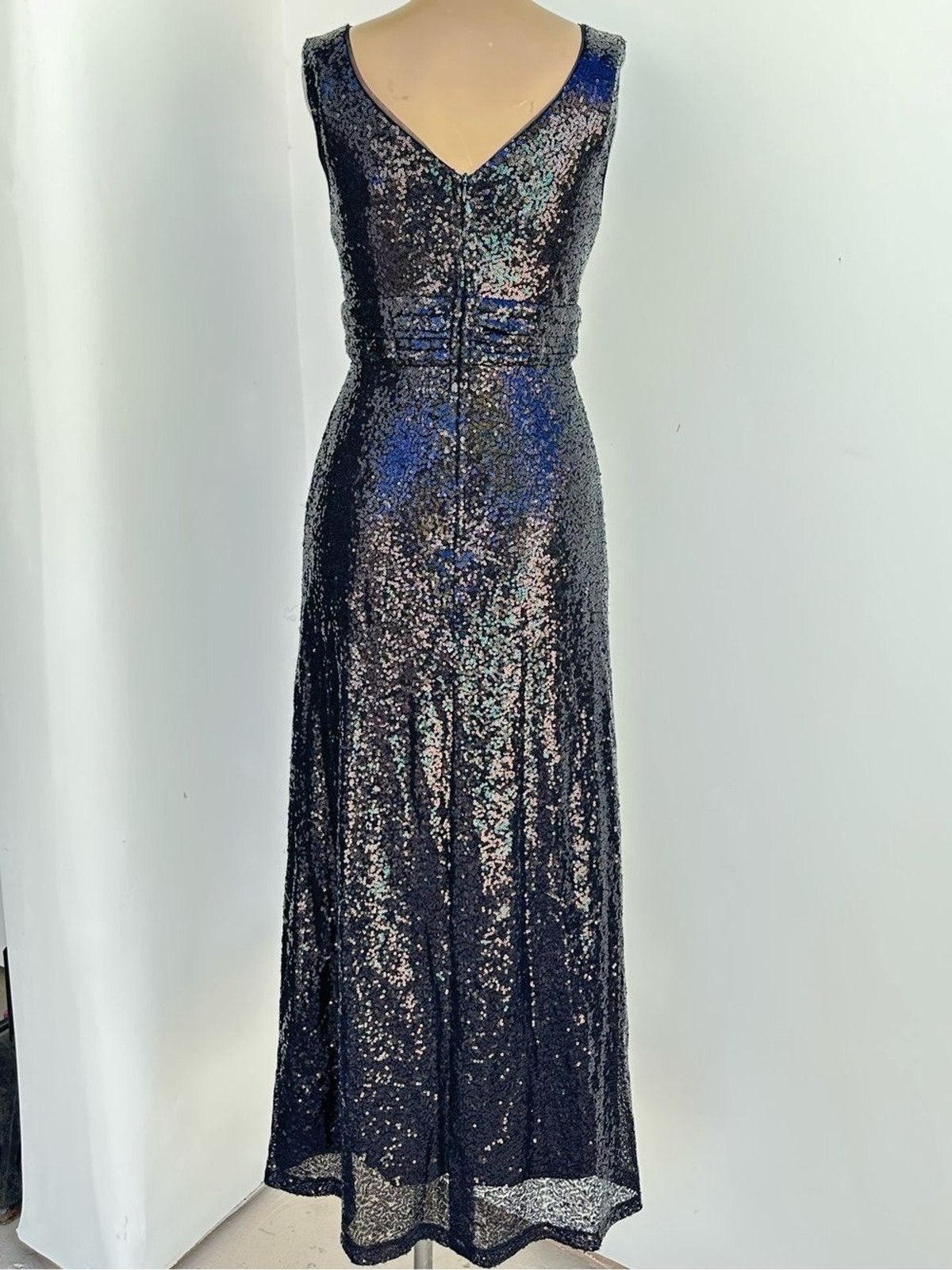 Black Sequin V-Neck Maxi Dress