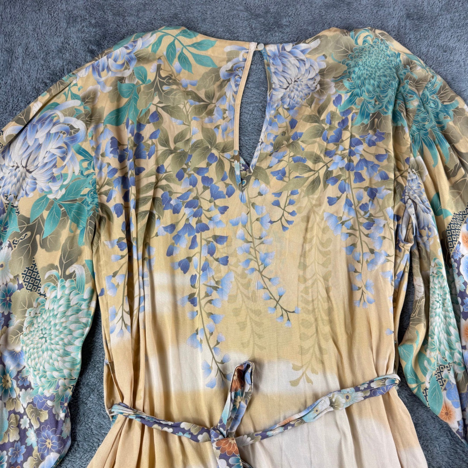 Spell & The Gypsy Collective Willow Tassell Dress Yellow Floral Boho Fringe L
