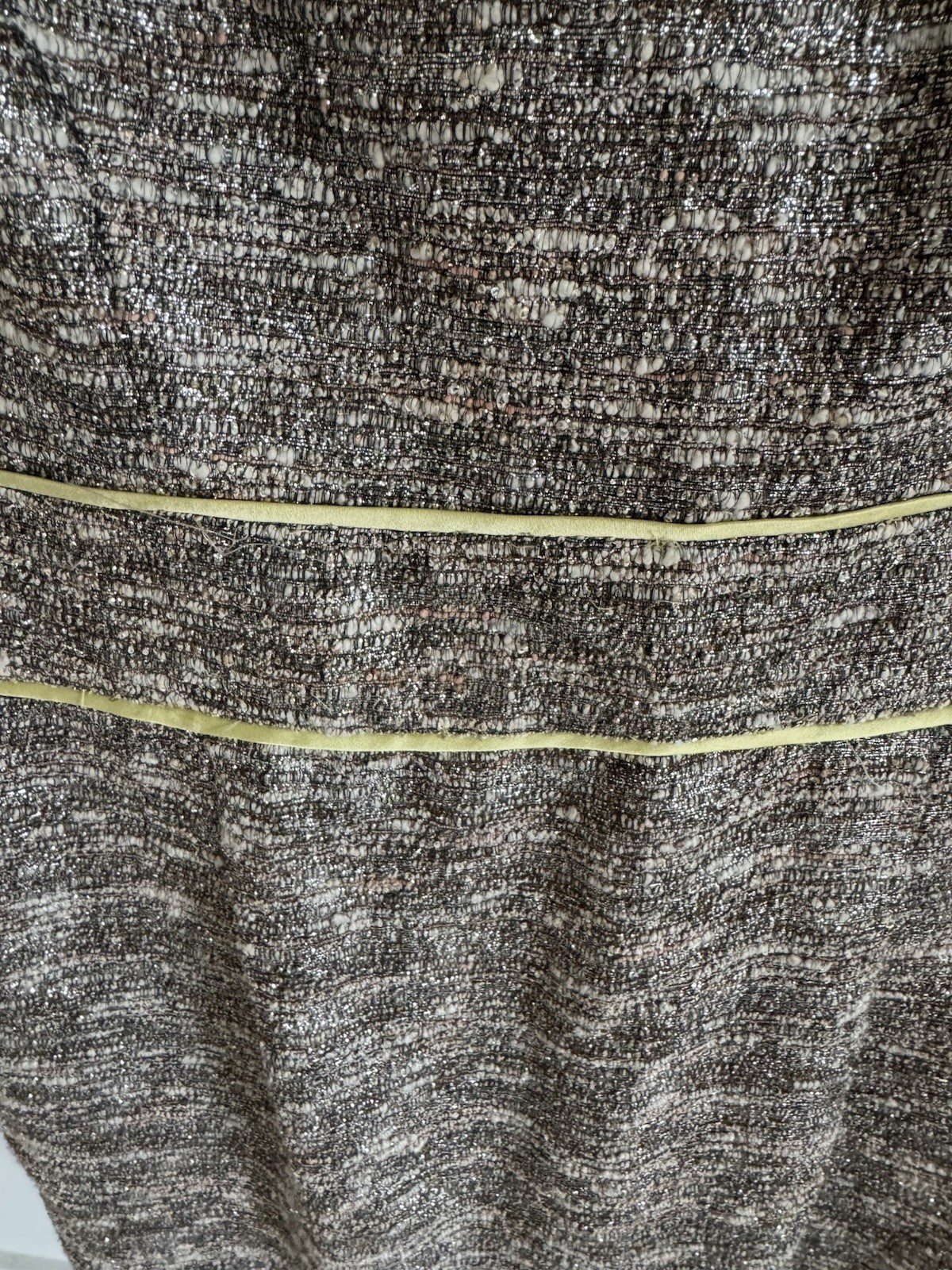 NWT Badgley Mischka Metallic Tweed Sheath Dress Size 8 Gold Silver Cocktail Midi