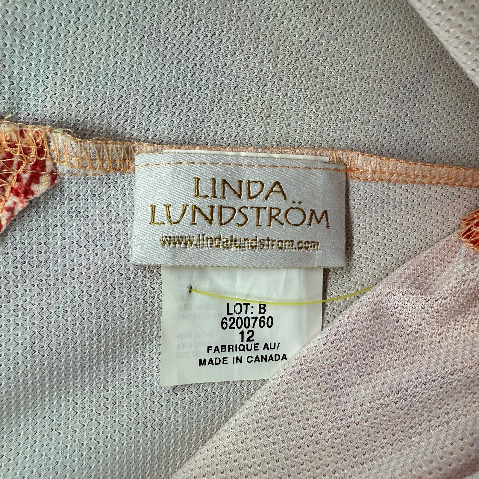Linda Lundstrom Dress Womens 12 Patchwork Post Card Artsy A-Line Flowy Abstract