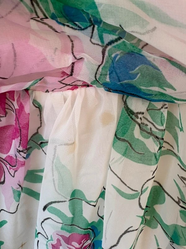 Damaged Please Read Desc + See Pics Vintage John Charles 80s Prom Dress Florals