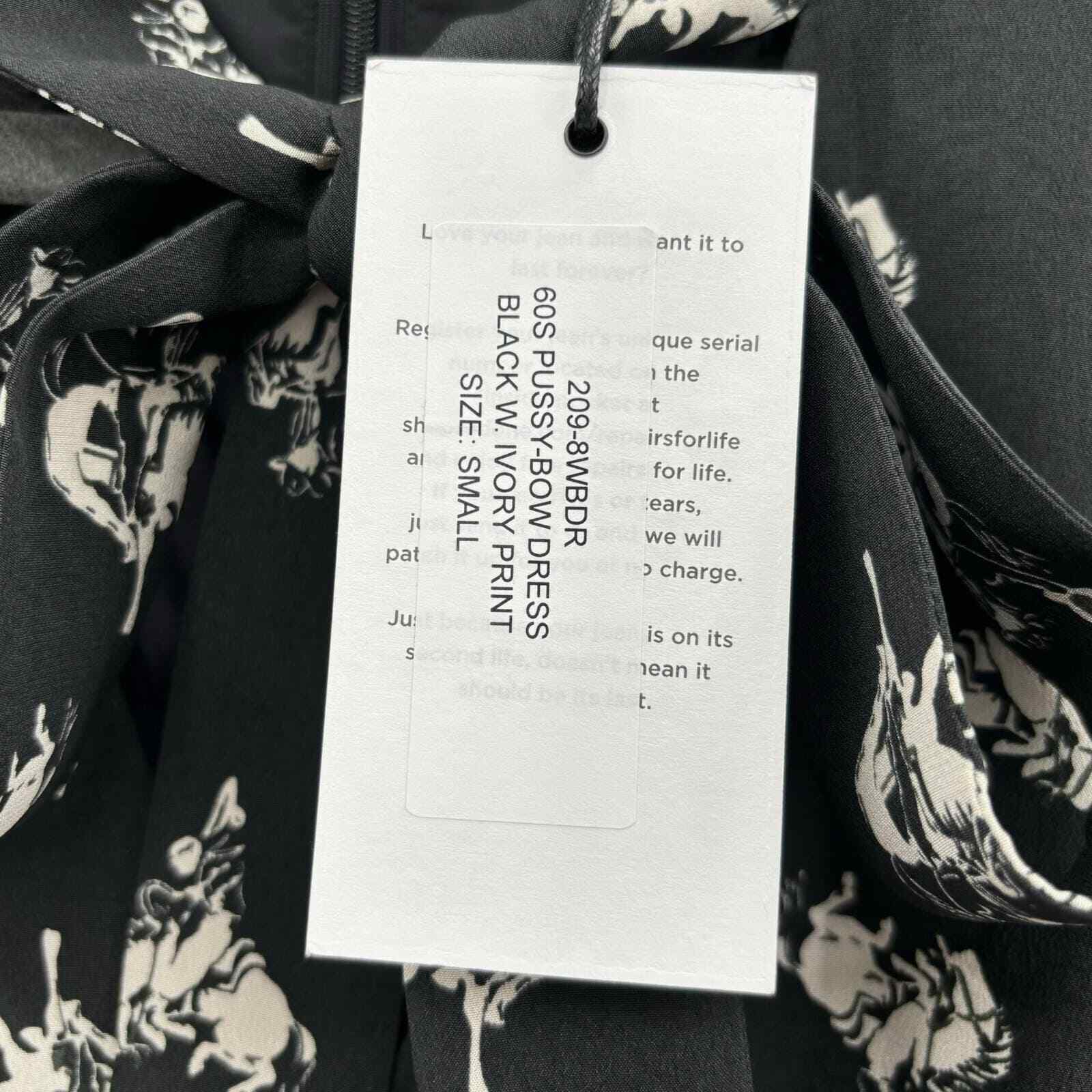 RE/DONE X Levi’s 60s Cowboy Necktie Equestrian Print Black Mini Dress Size Small