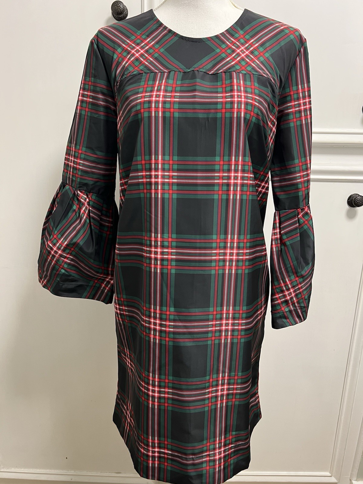 Free Assembly Black, Red, Green , White Plaid Dress Size M