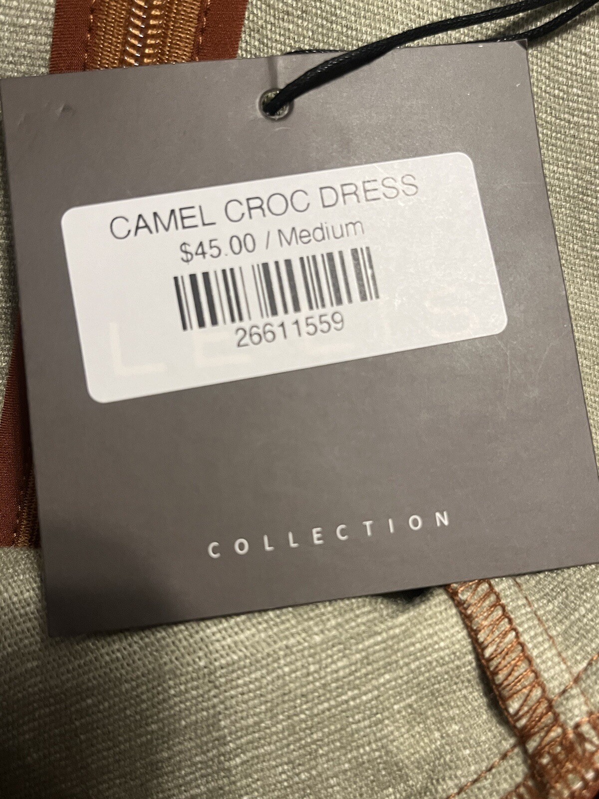 NWT Le Lis Collection Womens Camel Croc Dress w/ Adjustable Straps – Size Medium