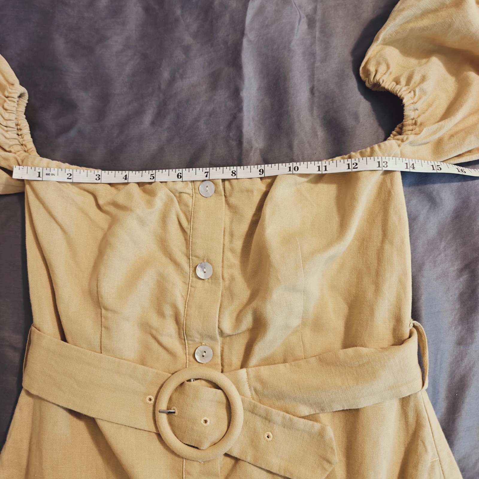 Capulet Monroe Light Yellow Off-the-Shoulder Button-Up Midi Dress