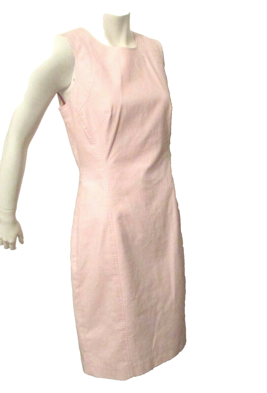 Etcetera Pink Cotton Spandex Sleeveless Office Casual Knee Length Sheath Dress 4