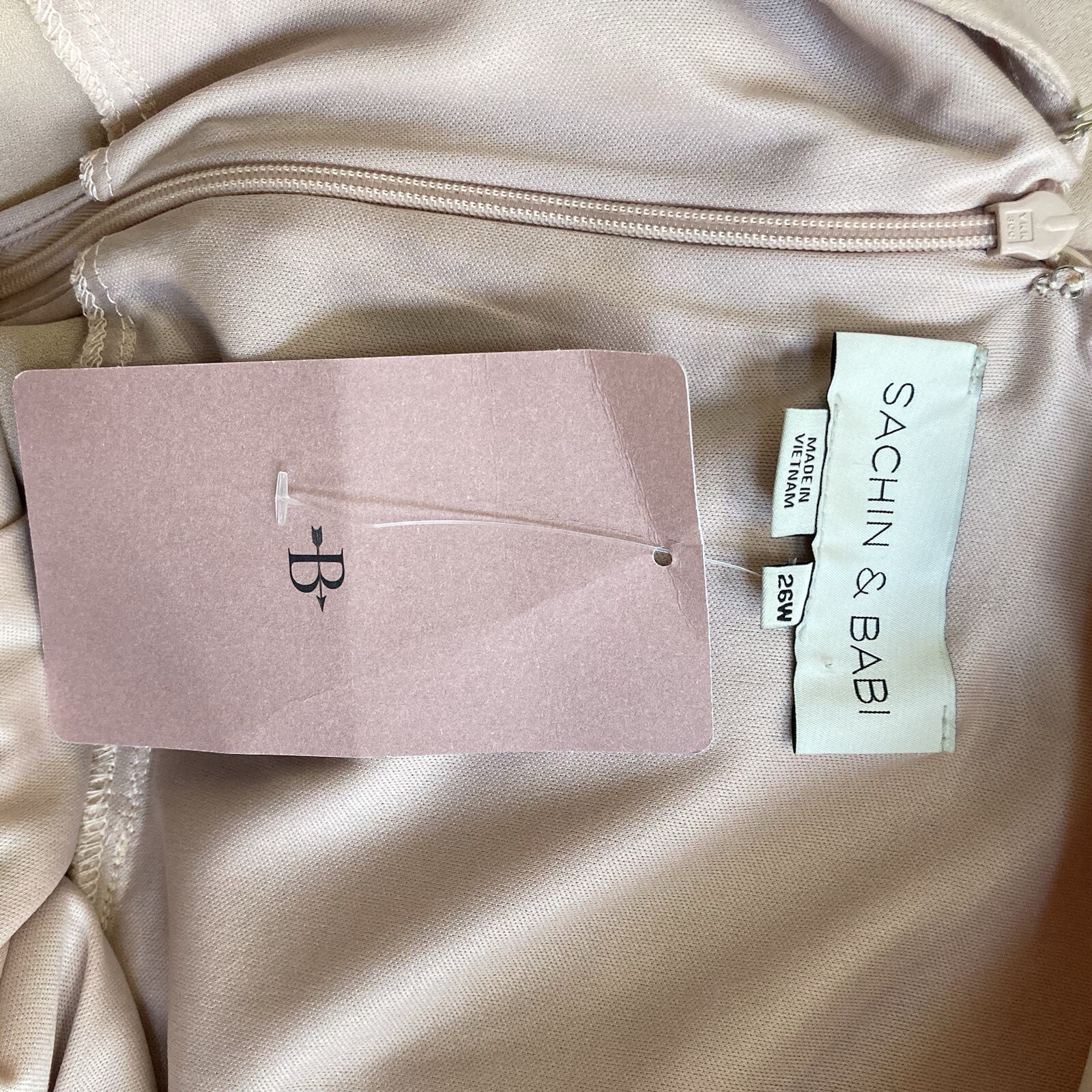 BHLDN Sachin & Babi Beckett Satin BridesmaidMaxi Dress in Oyster, Size 26W