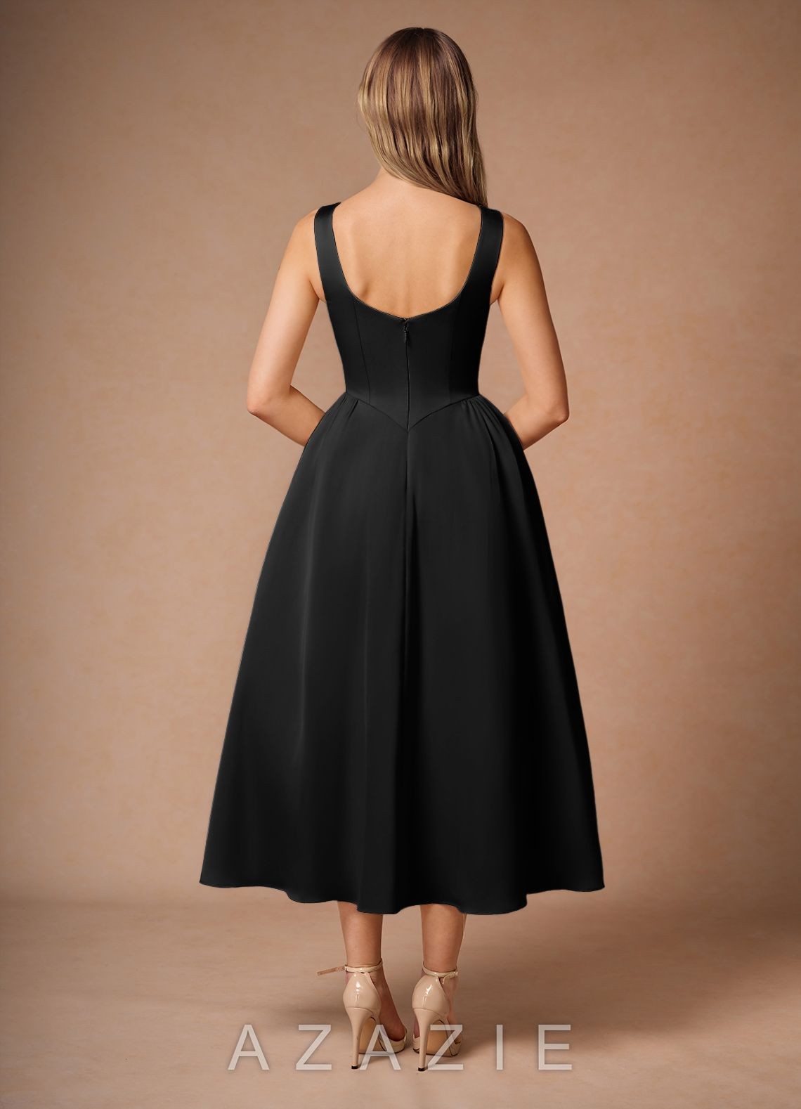 Casey Mocha Coco Midi Dress-AZAZIE|23607
