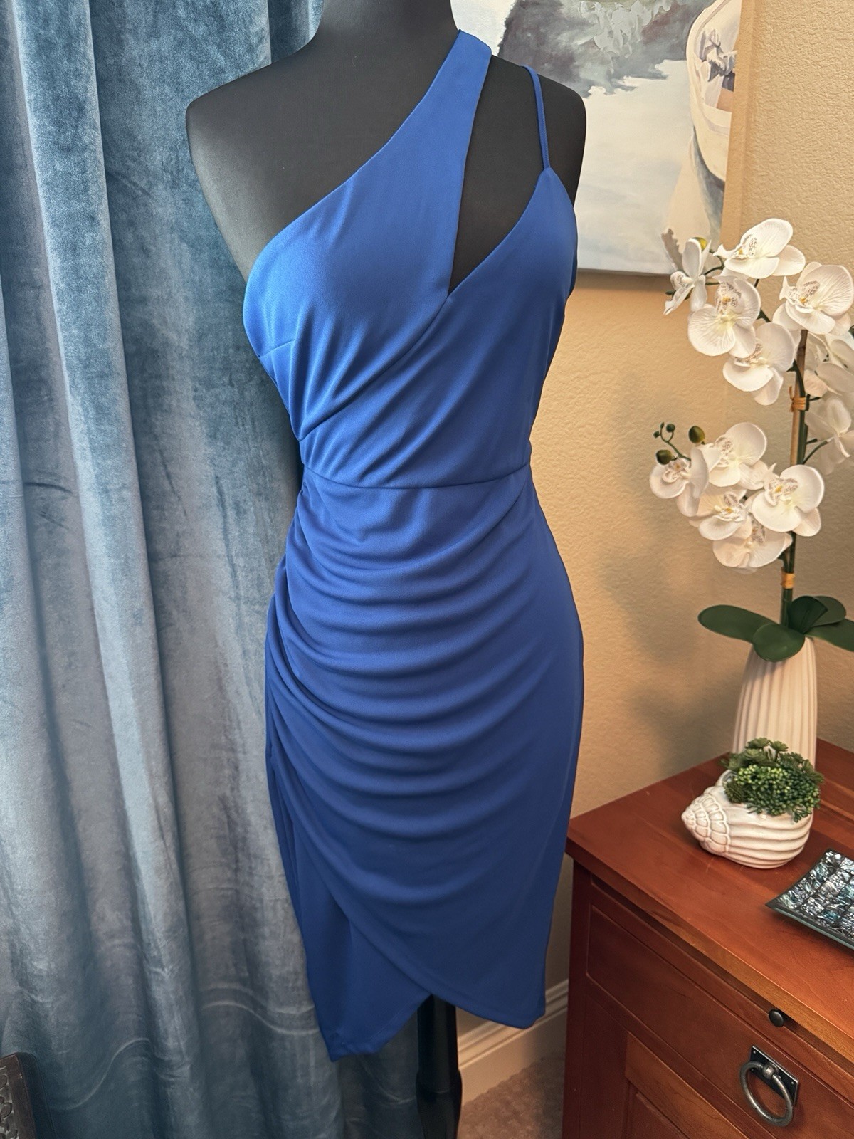BCBG Generation Blue Rushed Dress Size 4