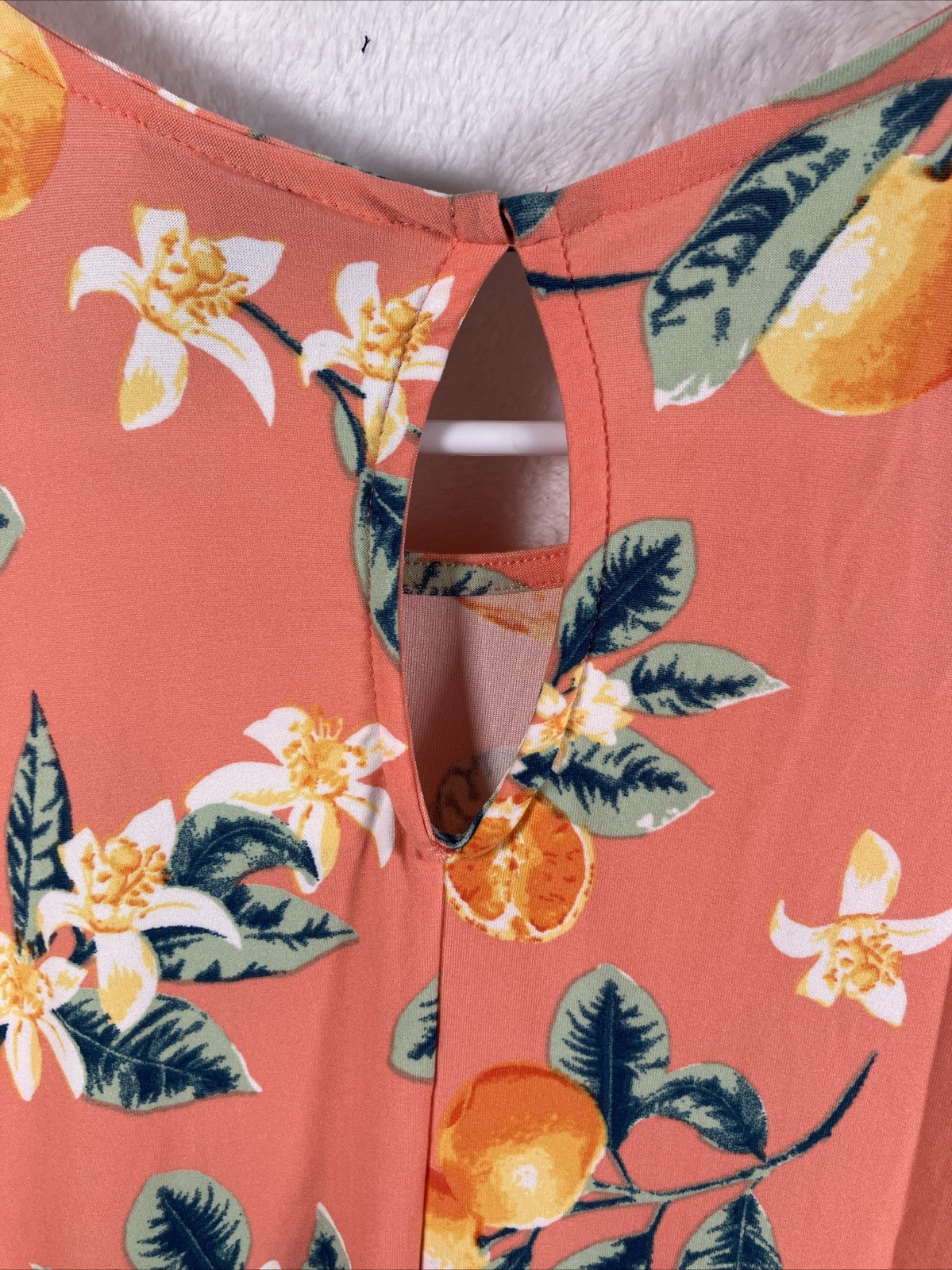 Allison Brittney Fruit Floral Shift Dress Plus 1X Citrus Print Swing Summer NWT