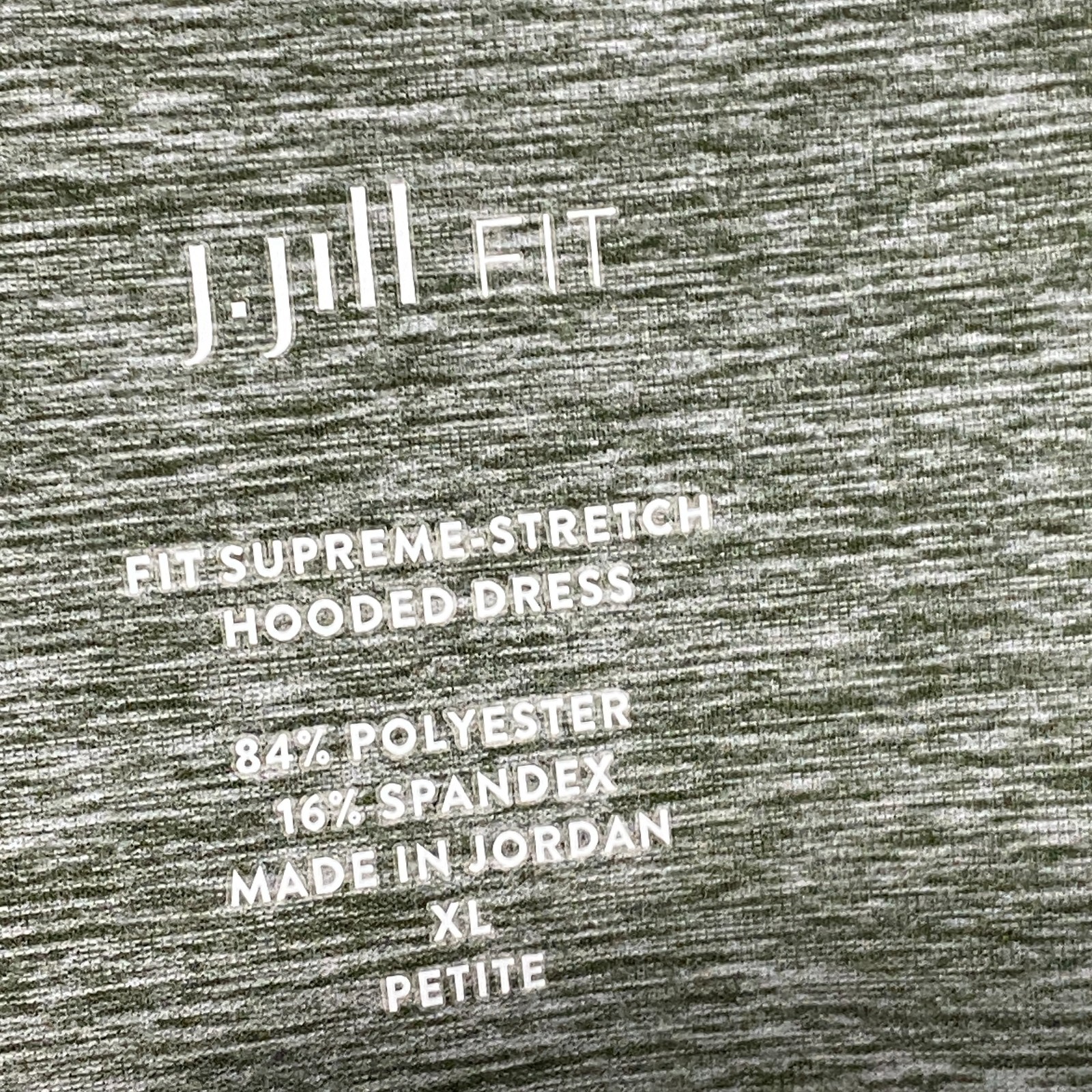 J Jill Green Fit Supreme Stretch Hooded Dress Size Petite XL Short Sleeve