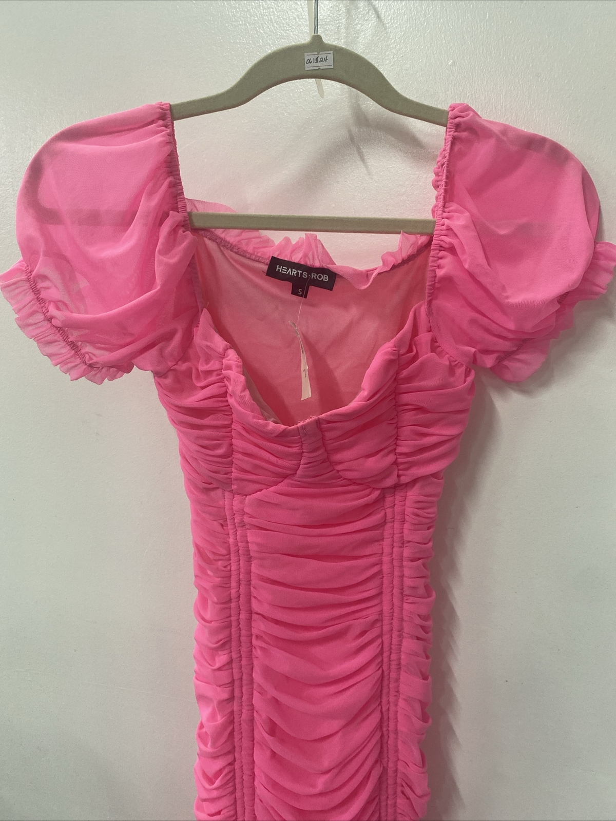 Hearts Rob Bodycon Dress-Pink – Ruffles Size Small NWT